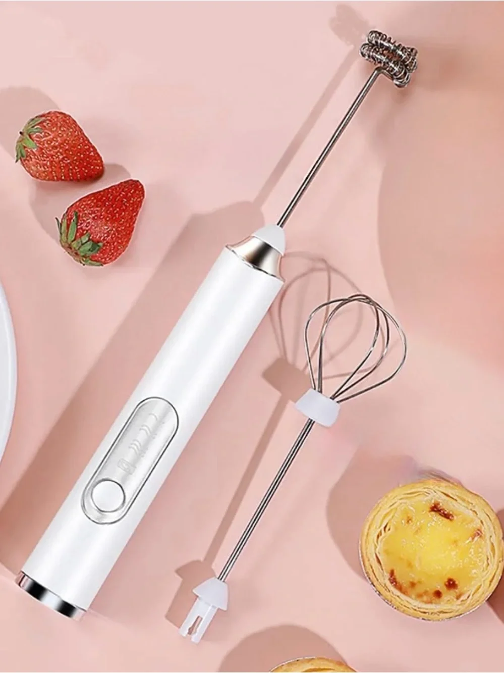 Bella Vita White Milk Frother - Rechargeable Handheld Foam Maker